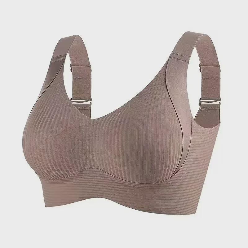 Seamless Full-Cup Adjustable Bra for Large-Breasted Women, Anti-Sagging, Thin Design, Small To Large Sizes, Side Support.