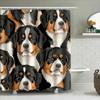Modern Style Pet Dog Print Shower Curtain Waterproof Bath Decoration Home Decor Customizable Size Available