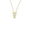 Zodiac Tiger Necklace Natal Year Temperament Opal Inlaid Titanium Steel Chain