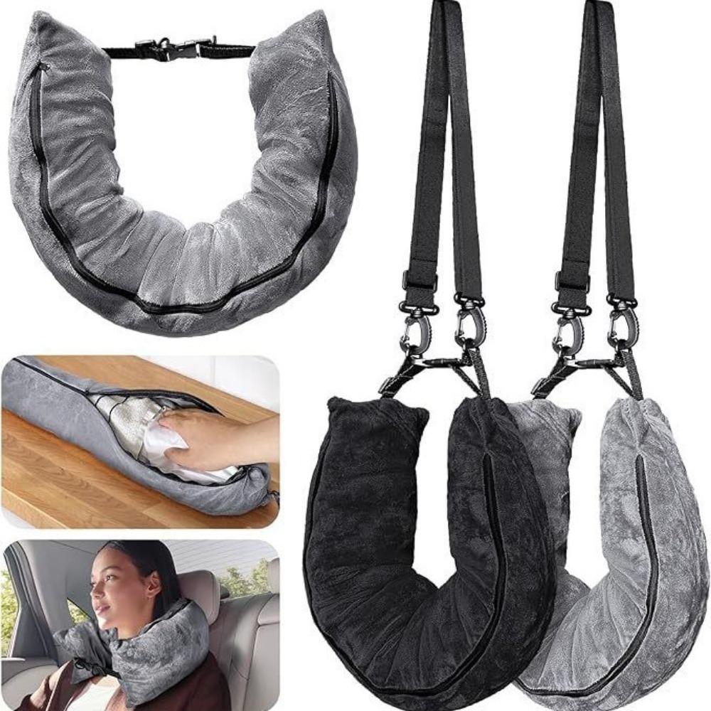 Multifunctional Fillable Travel Neck Pillow U-Shaped Pillow Waterproof Luggage Pillowcase Comfortable Portable