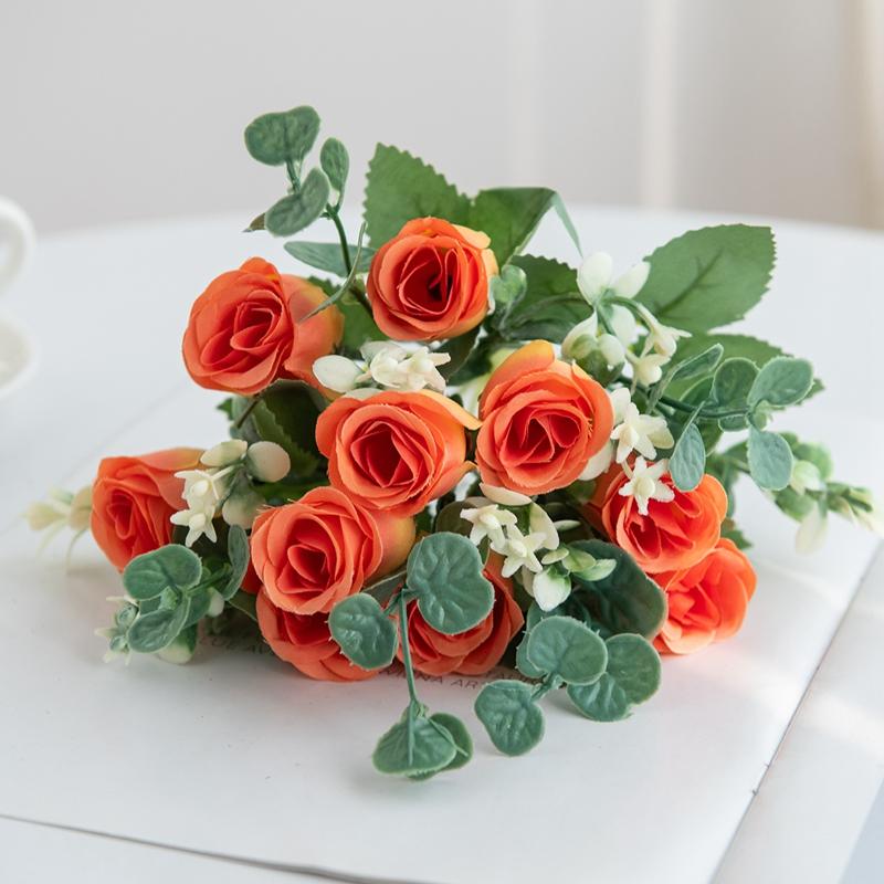 

Artificial Flower Silk Ten Head Wedding Home Room Outdoor Garden Courtyard Decoration Festival Diy Bridal Bouquet Accessories 1 pc оранжевый