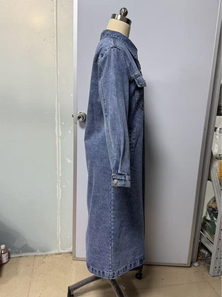 2026 Autumn/Winter Women's Loose Long Denim Jacket