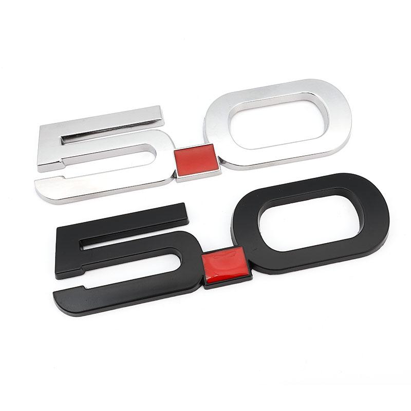 Car Sticker 5.0 Trim Front Hood Grille Emblem Badge Rear Trunk 3D Car Decals for 5.0 Coyote V8 TWIN Turbo Emblem