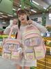 Sweet Fresh School Backpack With Color Block Design And Padded Straps For Teens