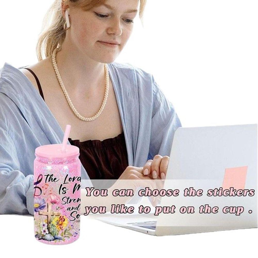 Wiederverwendbare Mason Jar Becher 16oz Fassungsvermögen Schneekugel Tumbler Geschenk Wasserflaschen Weihnachtsgeschenke