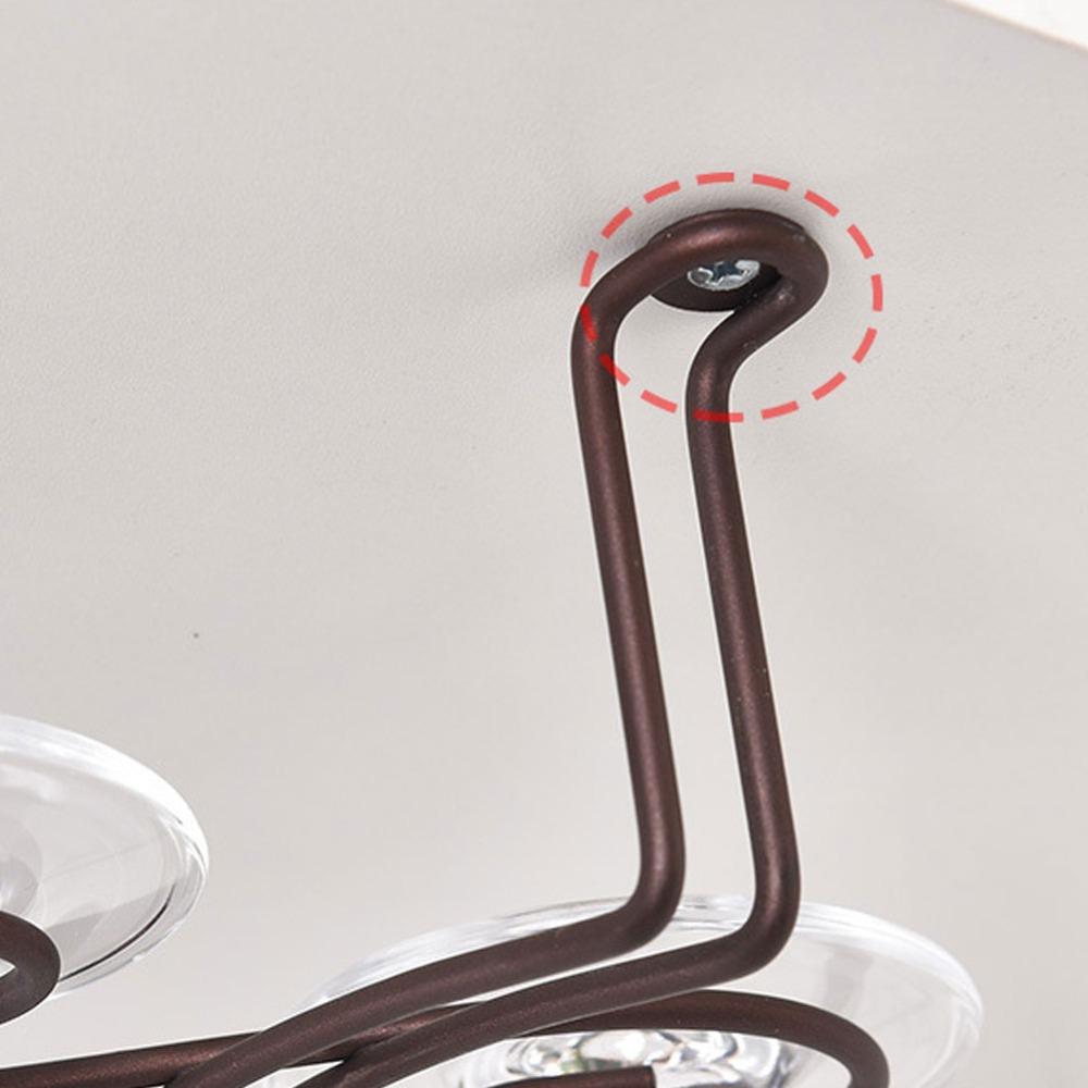 Black Wine Cup Rack 6 Hooks Stemware Rack Decor Hanging Shelf Under Cabinet