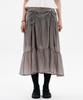 Hanahi Front Shirred Tiered Skirt Gray