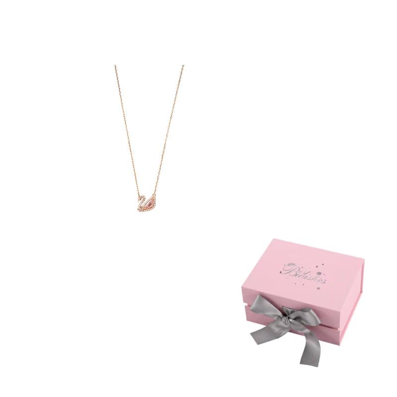 Swarovski Dazzling Swan Crystal Necklace Women Necklace Rose-Gold 5469989