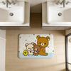 Kawaii Rilakkuma Bear Floor Mat INS Style Soft Bedroom Floor House Laundry Room Mat Anti-skid Household Carpets