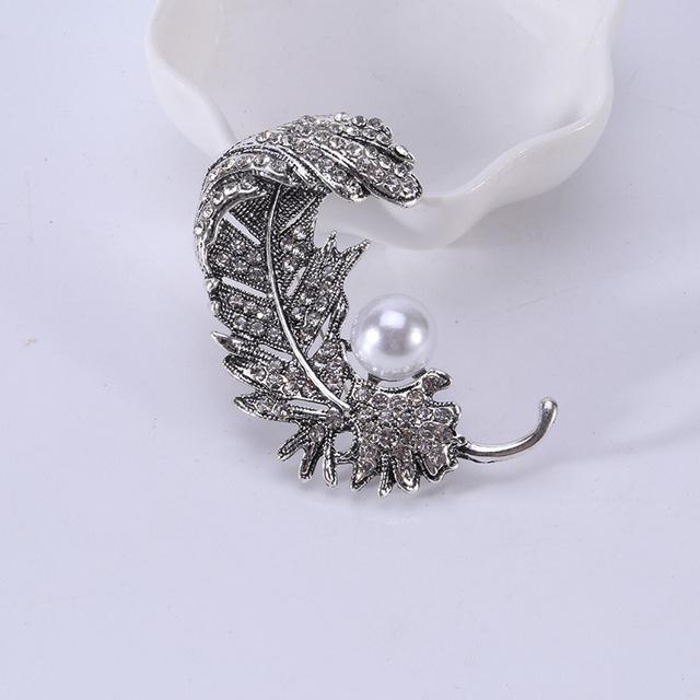 

Брошь в виде листа в жемчужном стиле, изысканные аксессуары для одежды, брошь