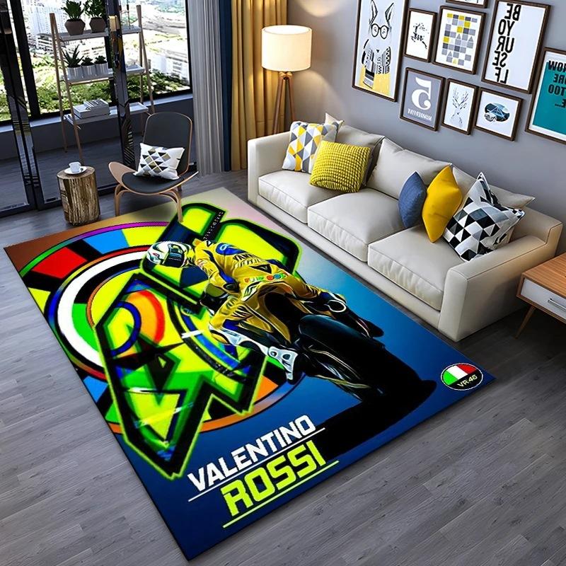 

The Doctor Cartoon Character Black Carpet Mat Colorful Lettering Living Room Rug with Number 46 Round Logo Home Decoration 40X60CM