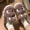 Cute Bunny Slippers Soft Plush Women's Bunny Slippers Big Eyes Cozy Cartoon Home Shoes Indoor/Outdoor Winter Boots