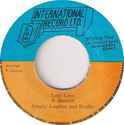 7inch Record JIMMY LONDON & REALITY (28) - Lost Love NONE LGM Internation 1975 Jamaica Reggae, Ska & Dub Used