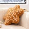 Christmas Throw Pillow Gingerbread Plush Cushion Holiday Theme Decor Soft Sofa Cushion for Bedroom Dorm Living Room Kid Room