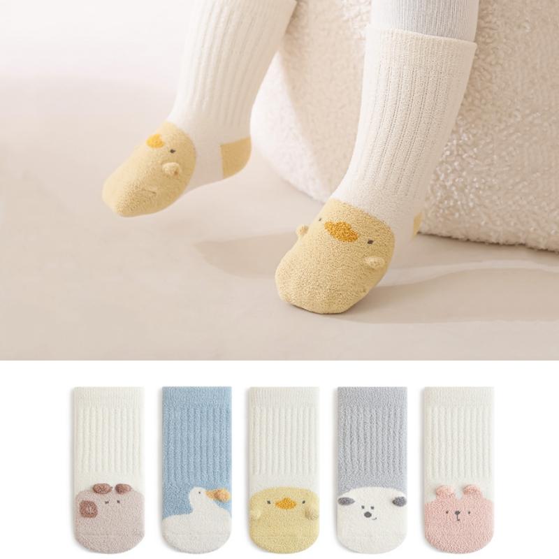 Newborn Socks Cartoon Children'S Socks Winter Warm Plus Velvet Baby Socks Indoor Kid Socks For Boys Girls Cartoon Children Sock