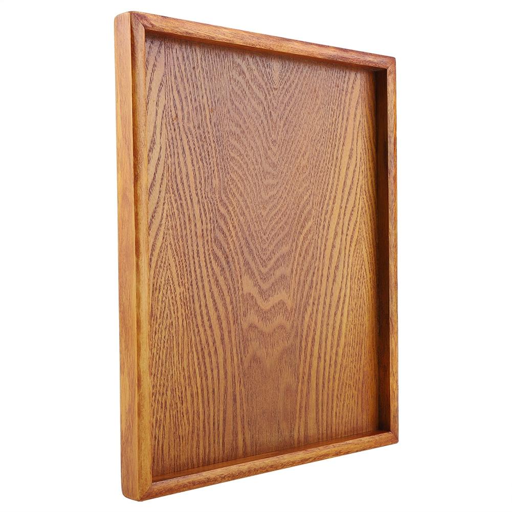 Rectangle Wooden Tea Tray Serving Table Plate Snacks Food Storage Dish for Hotel Home