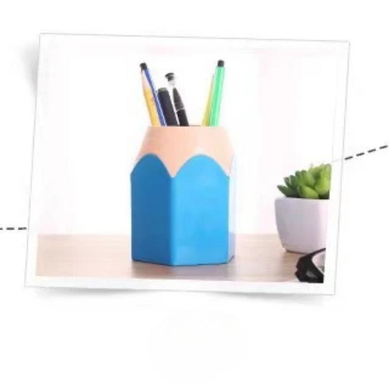 Creative Color Pencil Multifunctional Contrast Pen Holder Creative Student Stationery Desktop Storage Pen Holder