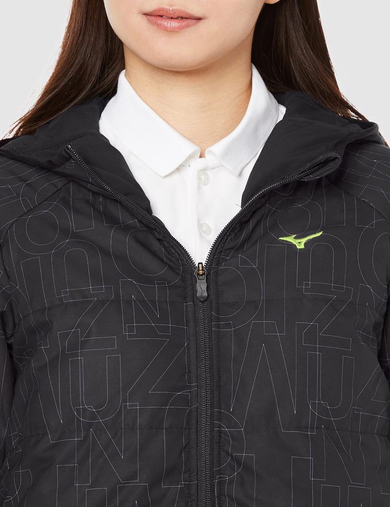 Mizuno Breath Thermo Tech Lining Down Size M and Golf Wear Jacket, Women's, Black/Charcoal, (E2ME2701), Moisture-Wicking Heat-Generating,