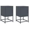 VidaXL Tables de chevet 2 pcs anthracite 36x39x60,5 cm acier, armoire, armoire latérale, support de téléphone, table de 846451