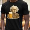 T-Shirt Men Einstein Enjoys Beer Motif Cotton Size S To 5XL