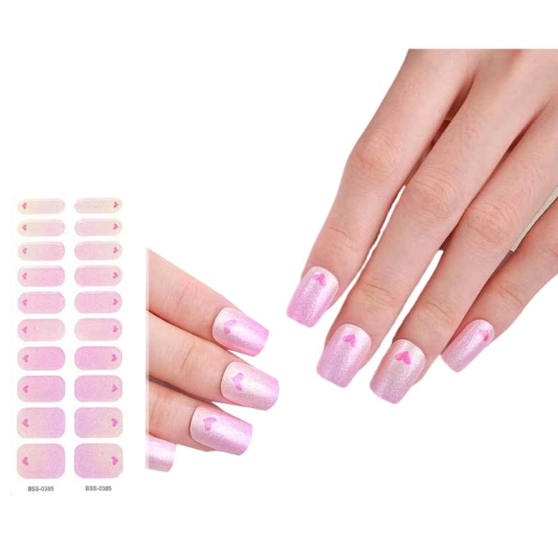 Semi Cured Gels Nails Stickers Nails Polish Strips Korean Style Gels Nails Strips Nails Art Decortions for Party