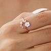 Korean CZ Sweet Crystal Zircon Heart Ring For Women Exquisite Shell Flower Opening Finger Rings Girls Princess Wedding Jewelry