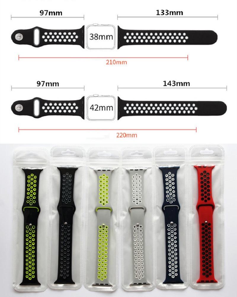 Replacement Sports Silicone Strap Watch Band For Apple Watch Iwatch 38mm 42mm