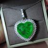 Jewelry Vintage Necklace Imitation Emerald Paraiba Heart 20 * 20 Large Pendant Necklace Female