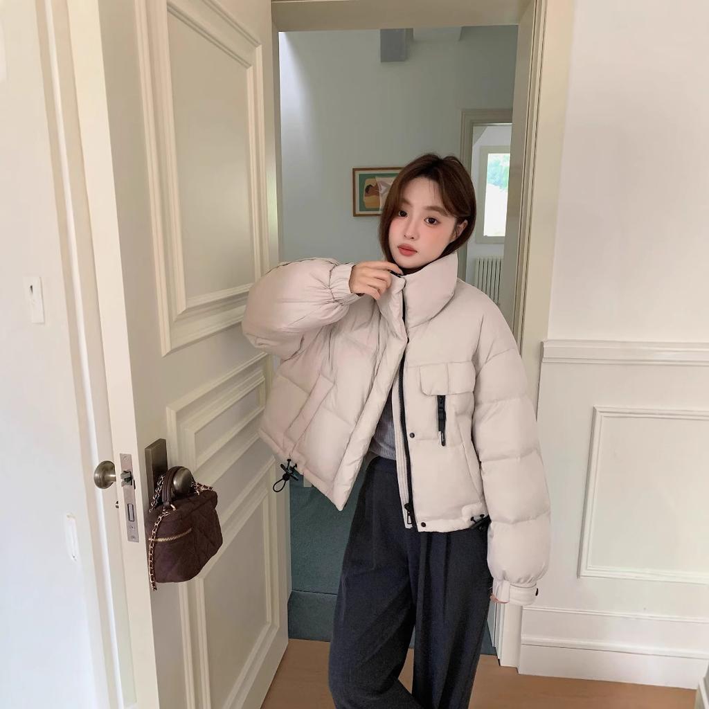 Short stand-up collar down jacket women's winter new fashion small bread jacket warm jacket