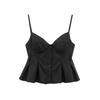 Spring New Women's Clothing French Style Silm Small Pleated Poplin Camisole Waist-Controlled Top 2890420 2178083