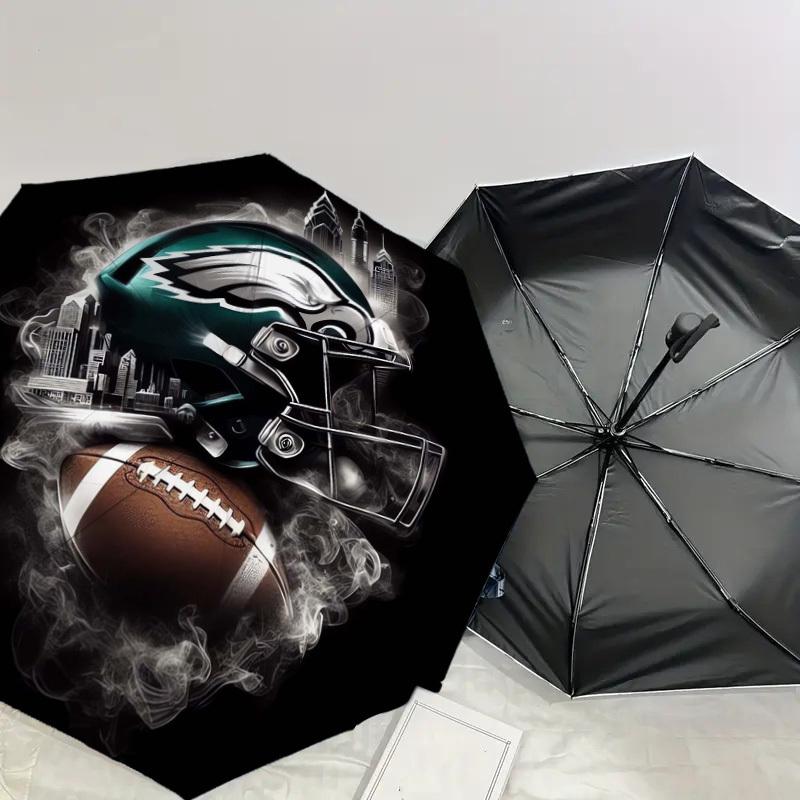 1pc Philadelphia Eagles Helmet Art Print Umbrella with Plastic Handle,Suitable for All Seasons Home Travel Outdoor UmbrellaDD447