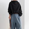 Autumn Winter Solid Color Long Sleeved Pullovers Fashion Semi High Neck Women's Casual Loose Bottom Top