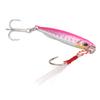 Artificial Bait Metal 3D Eyes Fishing Lure 2 Hooks with Feather Reusable Accessories 10gLaser Pink