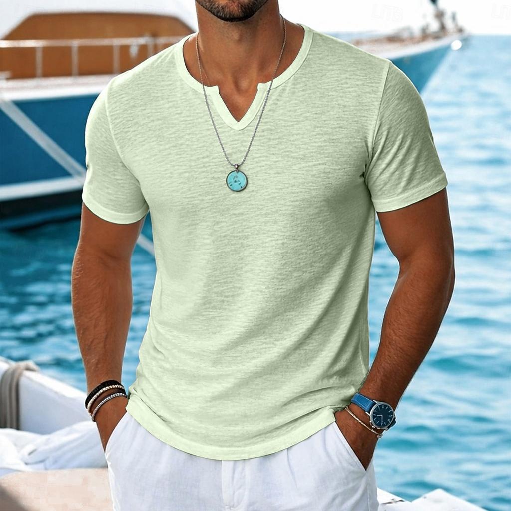 Men's Short-sleeved Color Casual Daily Outdoor Top T-shirt