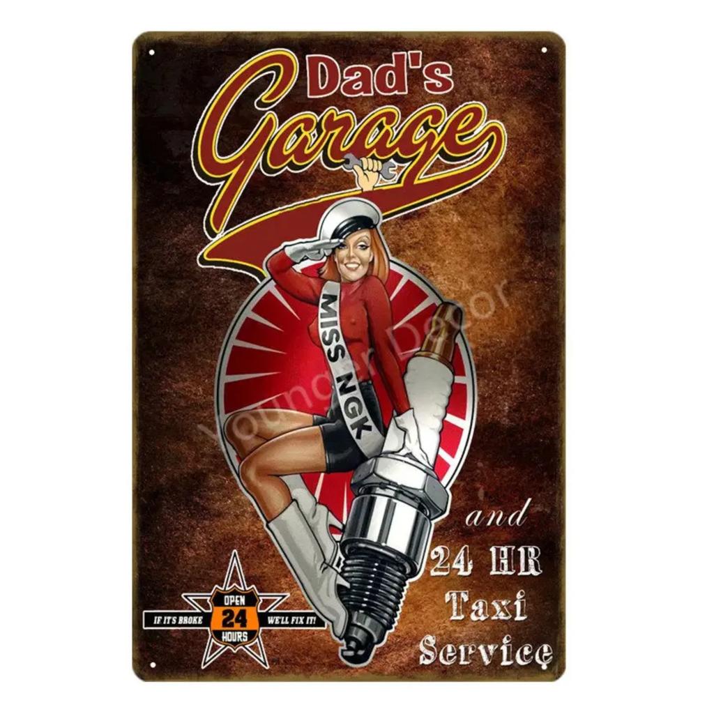 Vintage Motor Gasoline Metal Signs Tin Poster Retro Bar Pub Garage Decor Gas Station Decorative Wall Plaque