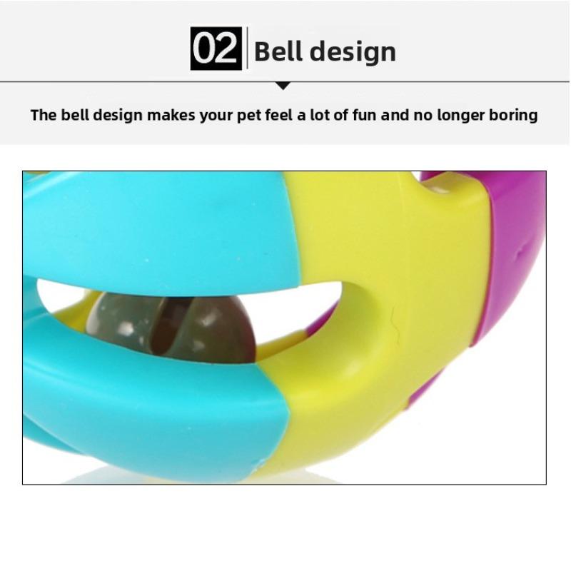 Dreifarbiger Haustier-Rasselball - Anti-Depressions-Geräuschspielzeug-Glocke - Hundespielzeugball - Plastikball