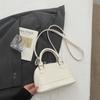 Glossy PU Handbag Women Fashion Mini Shoulder Bag Classic Oval Shape Crossbody Tote Bag
