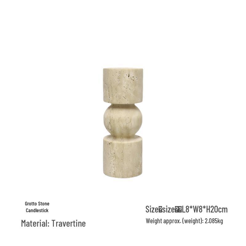 

Nordic Luxury Marble Travertine Candlestick - Ideal for Offices, Hotels, B&Bs, Living Rooms, Clubs, and More.