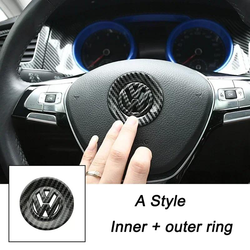 Nuovo Adesivo Emblema Centrale per Volante Auto 3D in ABS Traforato per Volkswagen Passat MK6 MK7 CC Polo Golf Jetta Beetle Polo