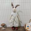 Nordic Handmade Long-Legged Rabbit Doll - Cotton Linen Fabric, Standable, Perfect Birthday Gift Ornament for Kids.