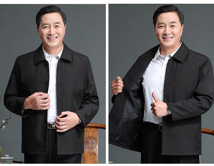 Men's Cotton-Padded Jacket for Dad: Spring & Autumn Button-Up for Middle-Aged & Elderly