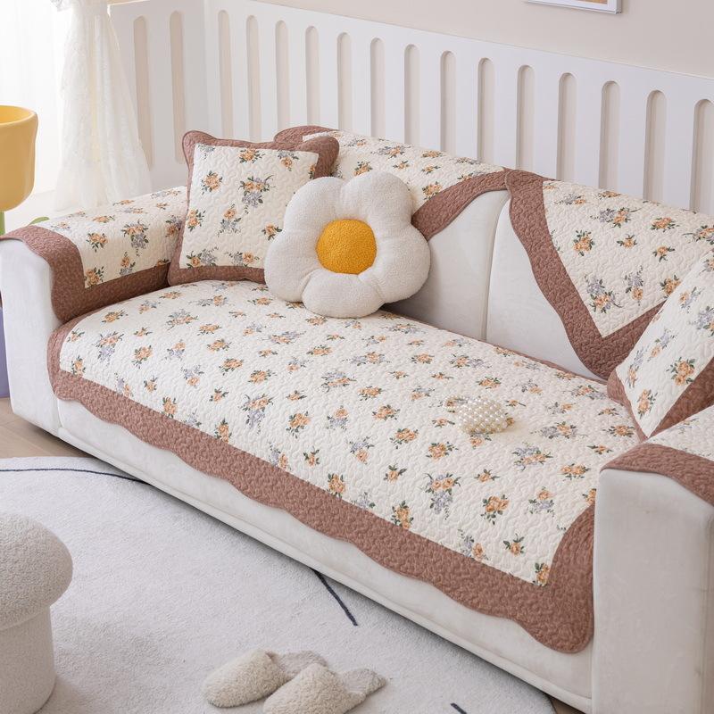 Modern Simple Washable Cotton Sofa Cushion Four Seasons General Fabric Printing Non-slip Sitting Cushion Sofa Cover Cover Towel