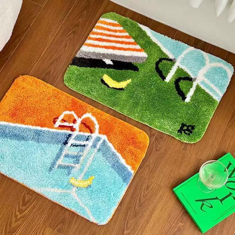 Tappeto in Cashmere Sintetico Morbido Assorbente Tappetino da Bagno Tappeto Comodino Camera da Letto Bambina Decorazione per la Casa
