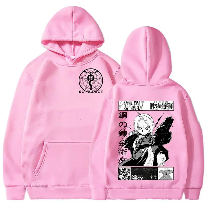 Men and Women, Printed Sweatshirt Loose Japanese Anime Fullmetal Alchemist Classic Pullover Oversized Harajuku Hoodies