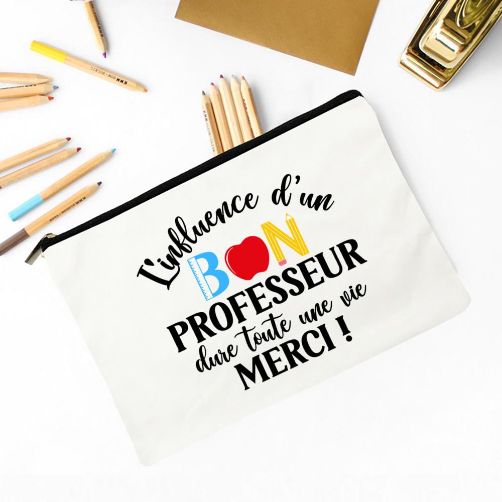 The Influence of Teacher Will Last for A Lifetime Print Makeup Bag Travel Toiletry Bag Pencil Case Stationery Bags Teachers Gift