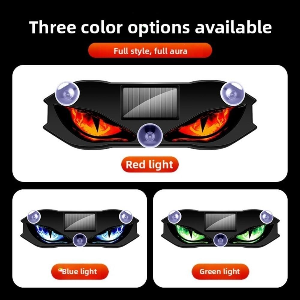 Gifts Wireless Solar LED Car Light Suction Cup Dynamic Display Devil Eyes Car Lights Vibration Lights on Vehicle Strobe Light