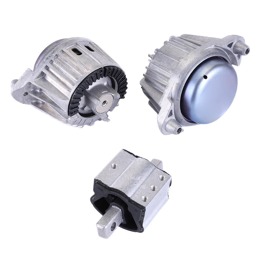 2x FEBI Engine Mount &1x Gearbox Bearing Compatible for Mercedes C E CLK W204 W212