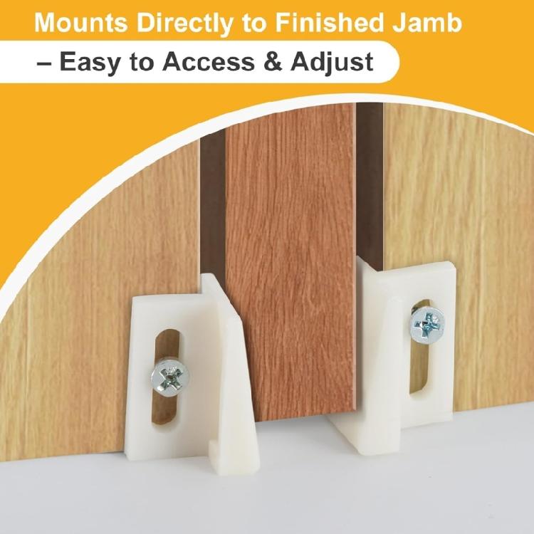 AntiScratch Plastic Pocket Door Bottom Guides Smooth Sliding For Carpeted Floor Jamb Mounted Slotted Hole Design