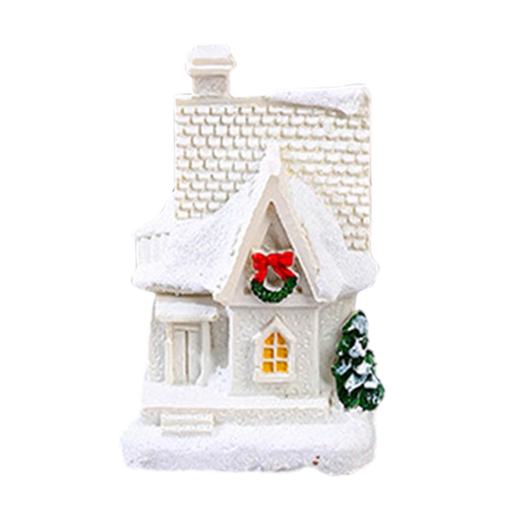 Christmas LED Light House Luminous Wooden Cabin Ornament Snow Scene Village Christmas Decoration For Home  New Year