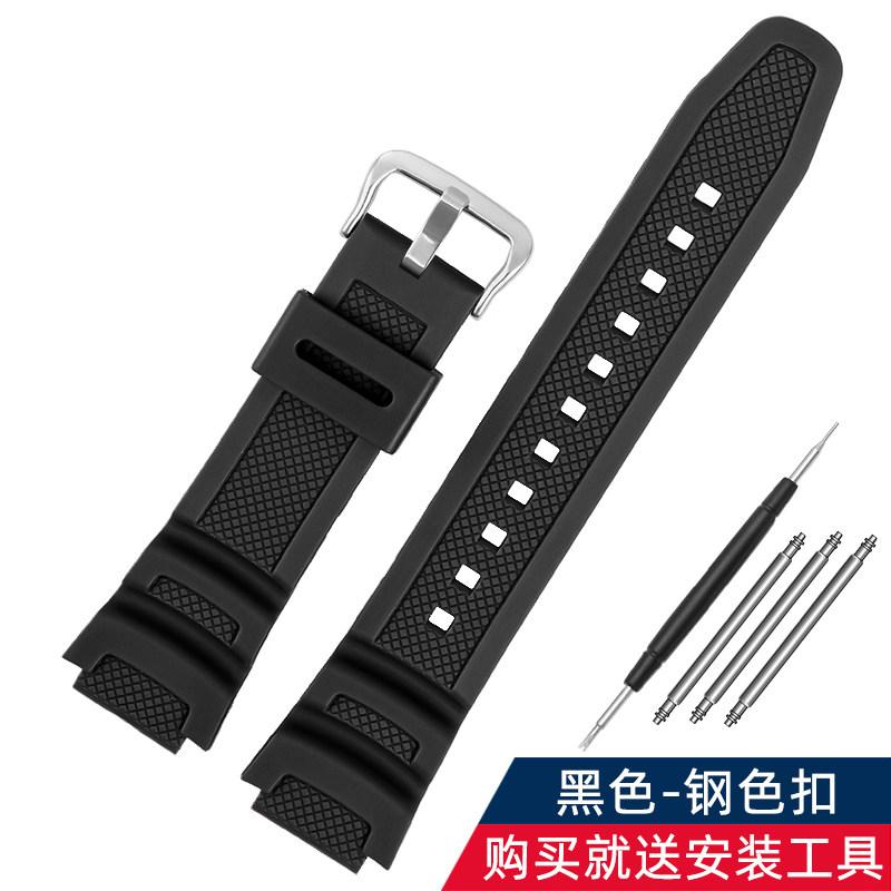 Gummi-Uhrenarmband für Casio AE-1200WH 1300WH 1000W W-216H SGW500 F-108WH Edelstahlschließe 18mm AE-1000W Mrn Uhrenarmband